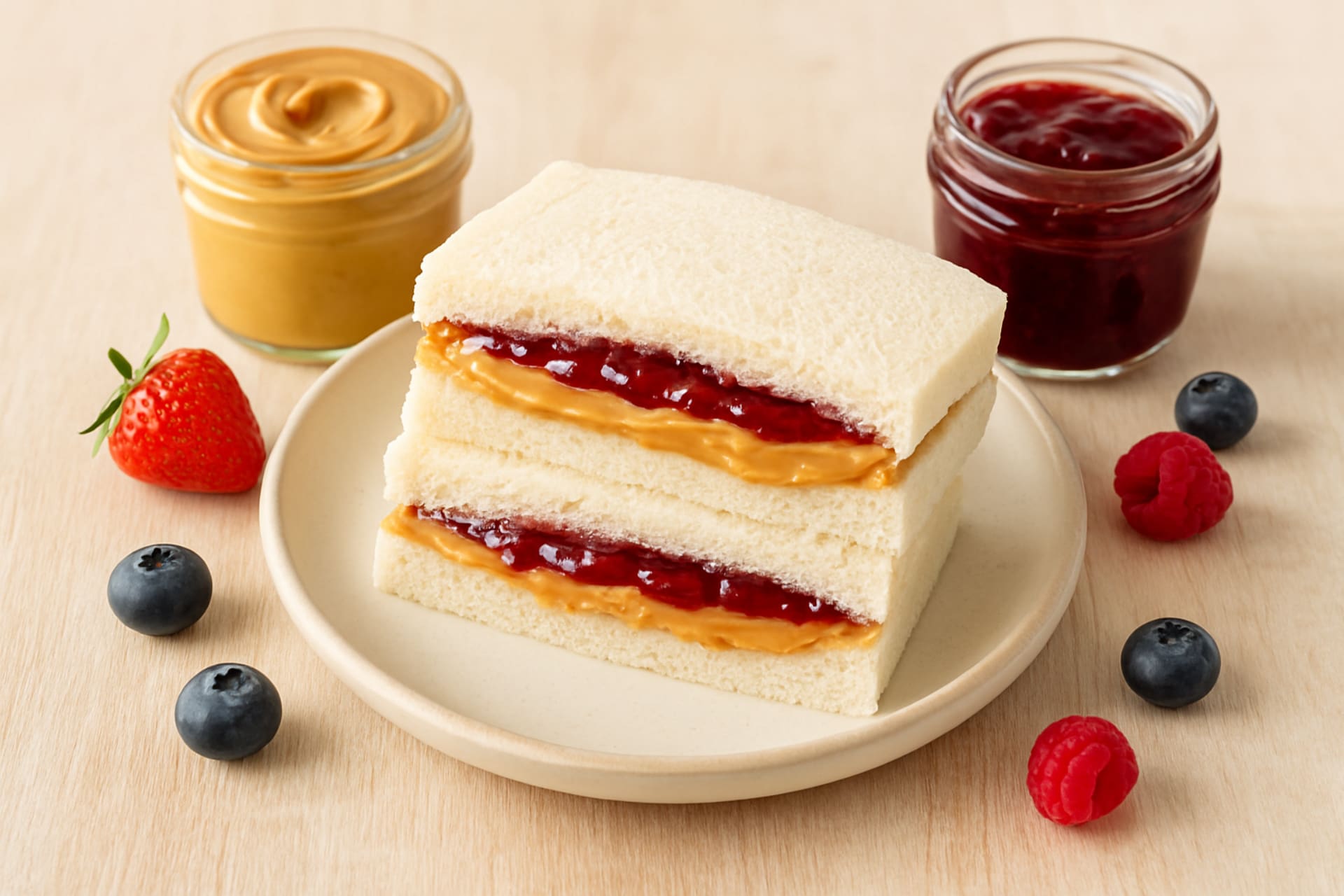 New 5-Minute Peanut Butter and Jam Sandwich Recipe, a sandwich, sandwich in plate, bread sandwich, jam