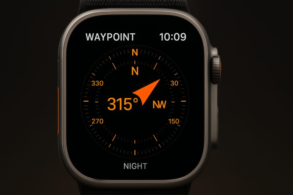 "Apple Watch Ultra 3 display close-up," "Apple Watch Ultra 3 thin bezels design," "Apple Watch Ultra 3 OLED screen," "Apple Watch Ultra 3 Waypoint watch face"