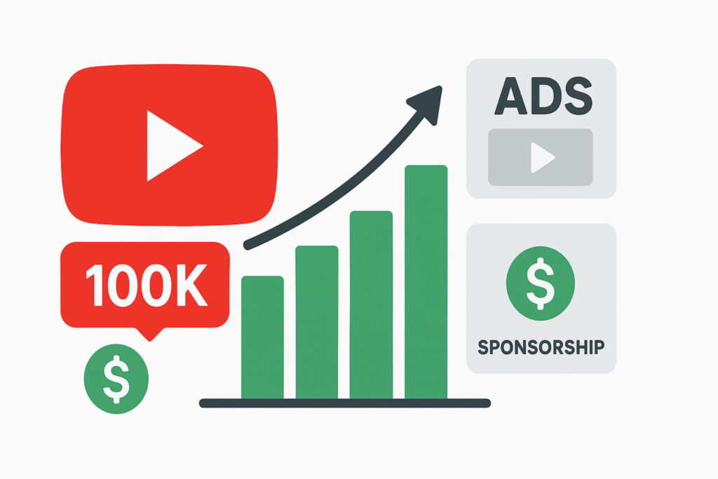 monetization of YouTube channels, google ads, AdSense, 100k views