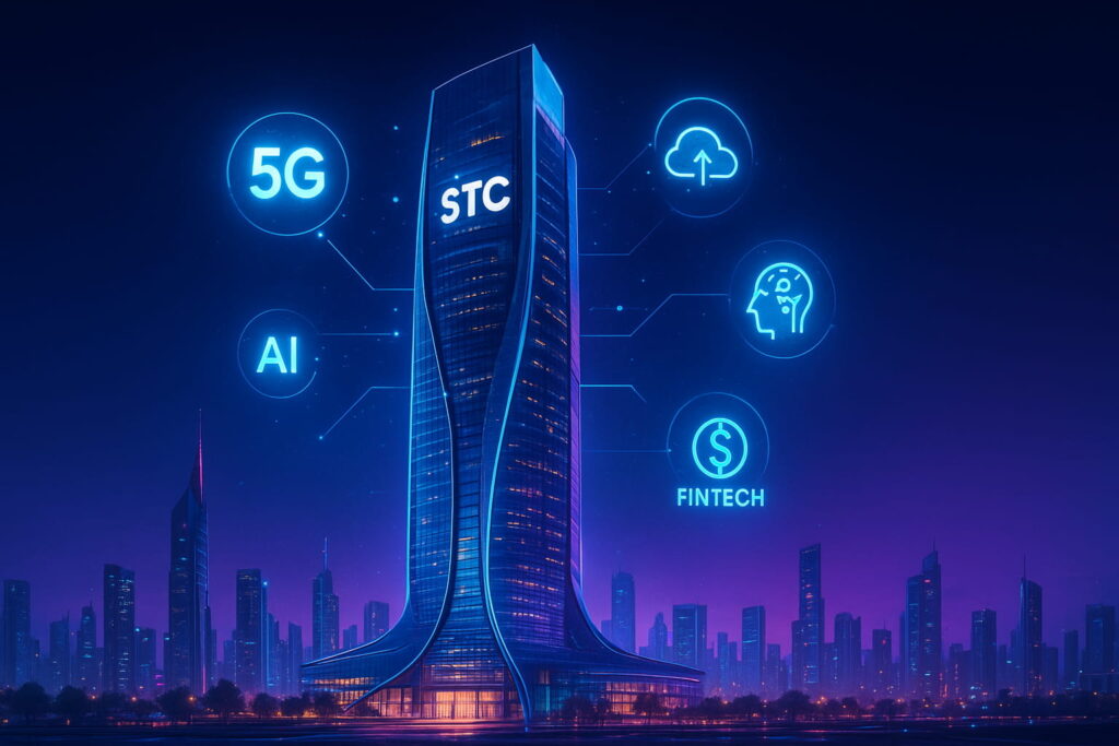 STC Group headquarters building in Saudi Arabia, symbolizing leadership in telecom, 5G, fintech, and digital transformation.