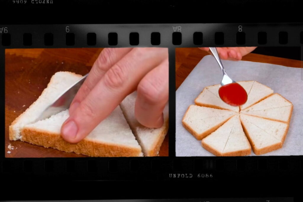 bread pizza, bread pizza cutting, bread appetizers
