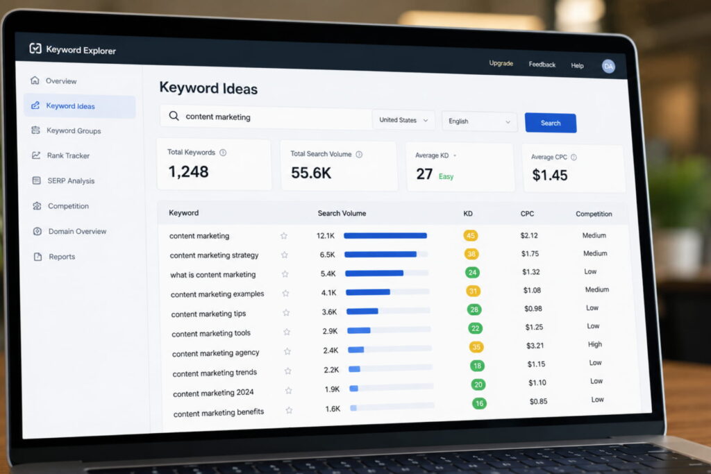 Conducting keyword research using digital SEO tools, keyword research, Google Keyword Planner, 